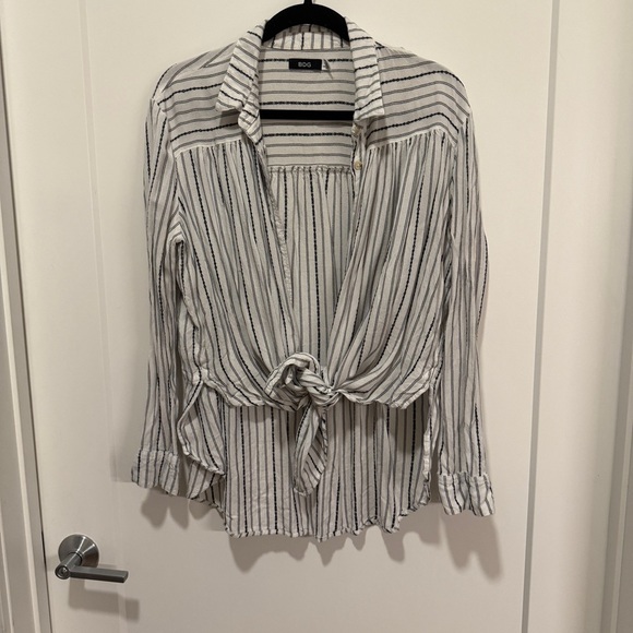 BDG Urban Outfitters Striped Tie-Front Boho Blouse M - Picture 2 of 4